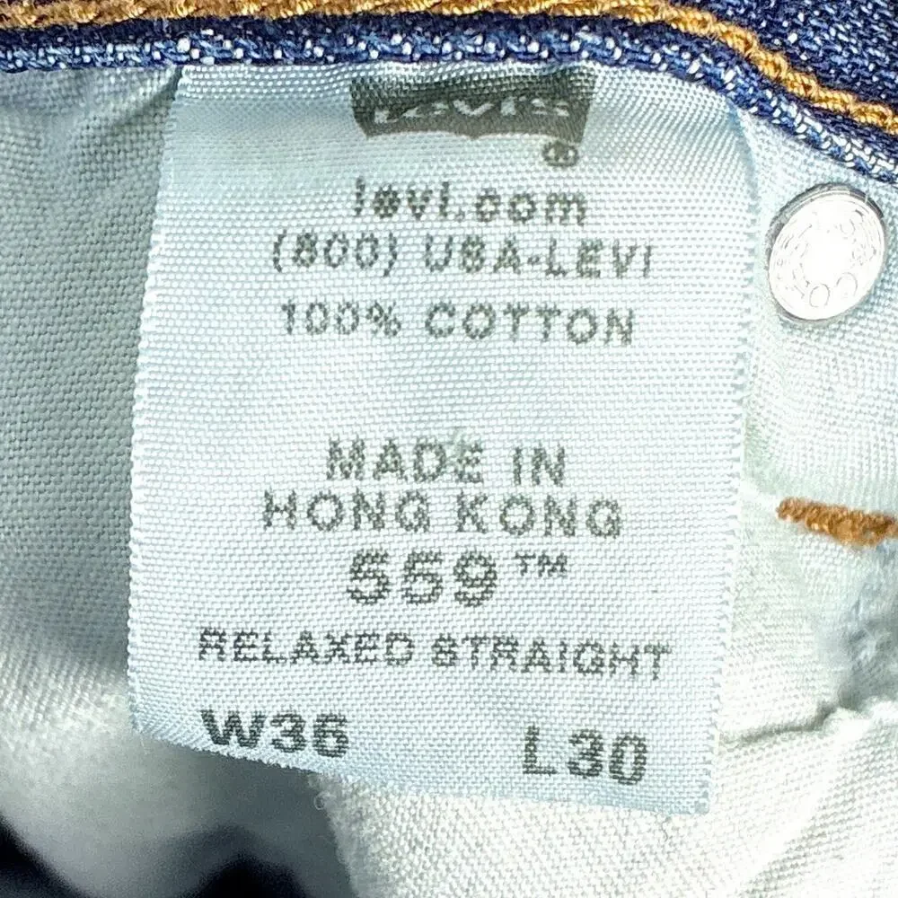 VTG Levis 559 Relaxed Straight Jeans Men 36x30 (34x29) Whiskered Faded Baggy 90s